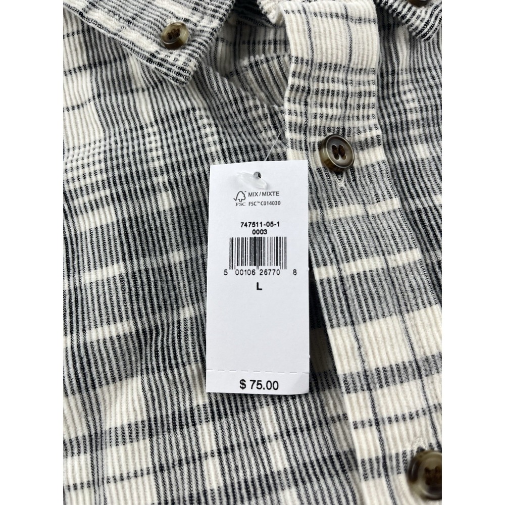 Banana Republic Slim-Fit Fine Wale Corduroy Untucked Shirt Plaid Mens Medium NWT - Picture 2 of 11